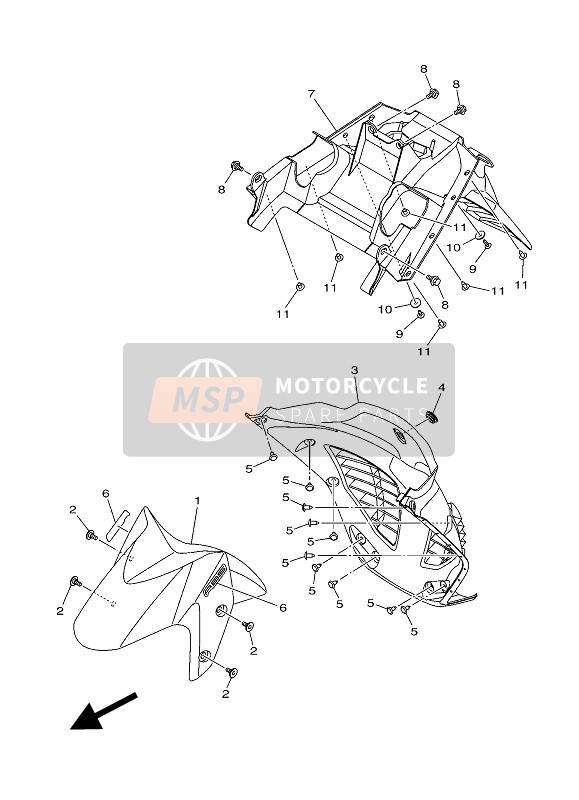 2DPF151100P4, Garde Boue Av, Yamaha, 0